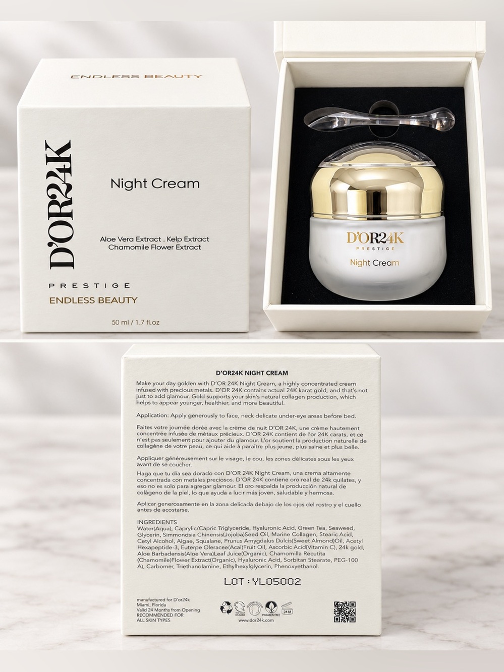 D’OR24K Prestige Endless Beauty Night Cream 24K Gold 1.7 oz